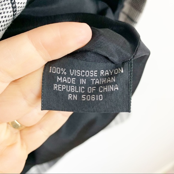 VINTAGE Kasper Black White Plaid Oversized Double Breasted Blazer 1990’s SIZE 10 - Picture 6 of 6